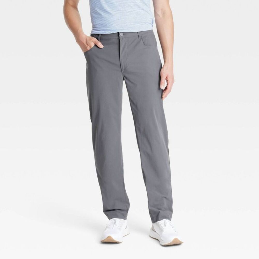 Open Box - All In Motion - Men's 360 Lifestyle Relaxed Fit 5-Pocke Gray